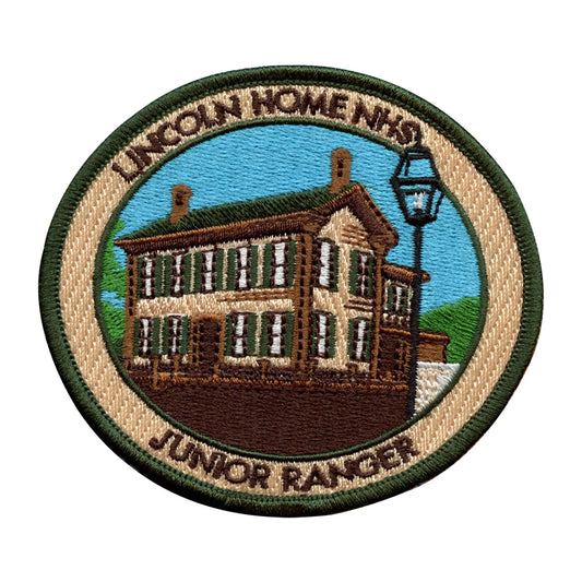 Abraham Lincoln Home NHS Junior Ranger Patch Historic Travel Cabin Embroidered Iron On