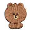 Line Friends Brown Mini Brown Patch Full Body Sitting Embroidered Iron On 