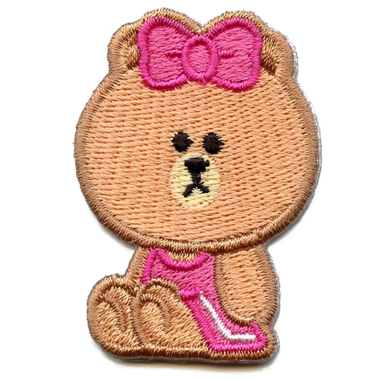 Line Friends Bear Choco Full Body Embroidered Iron On Patch 