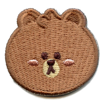 Line Friends Bear Brown Head Embroidered Iron On Patch 