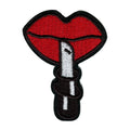 Lips With Lipstick Embroidered Iron On Patch