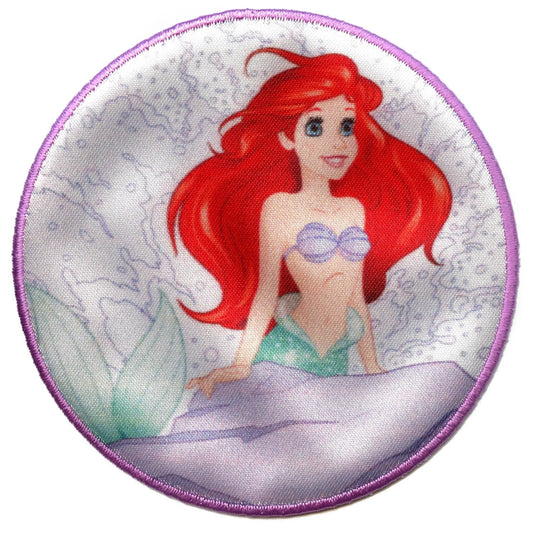 Disney Princess Ariel On Rock Iron On Embroidered Applique Patch 