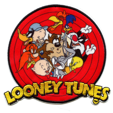 Official Looney Tunes Crew in Red Circle Embroidered Iron On Patch 