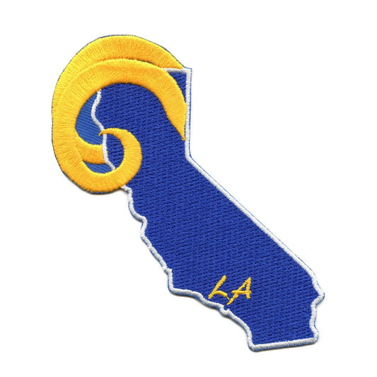 California Ram Horns Patch LA Football Team Embroidered Iron On 