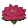 Lotus Flower Embroidered Iron On Patch 