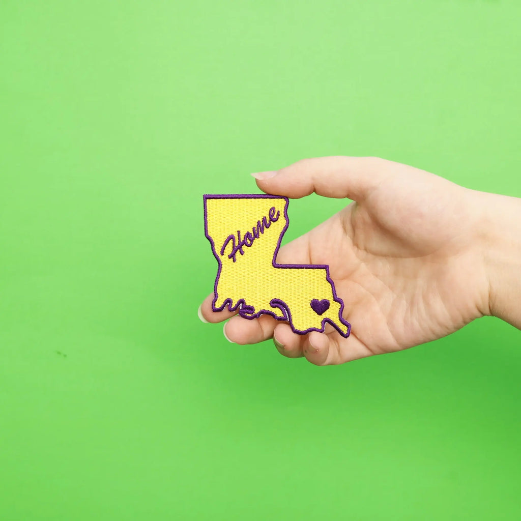 Louisiana Home State Embroidered Iron On Patch