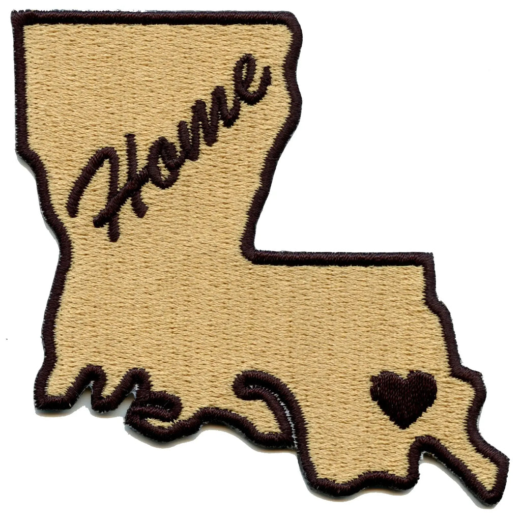 Louisiana Home State Embroidered Iron On Patch