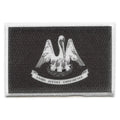 Louisiana Patch State Flag Grayscale Embroidered Iron On