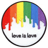 Love Is Love Rainbow Drip Embroidered Iron On Patch 
