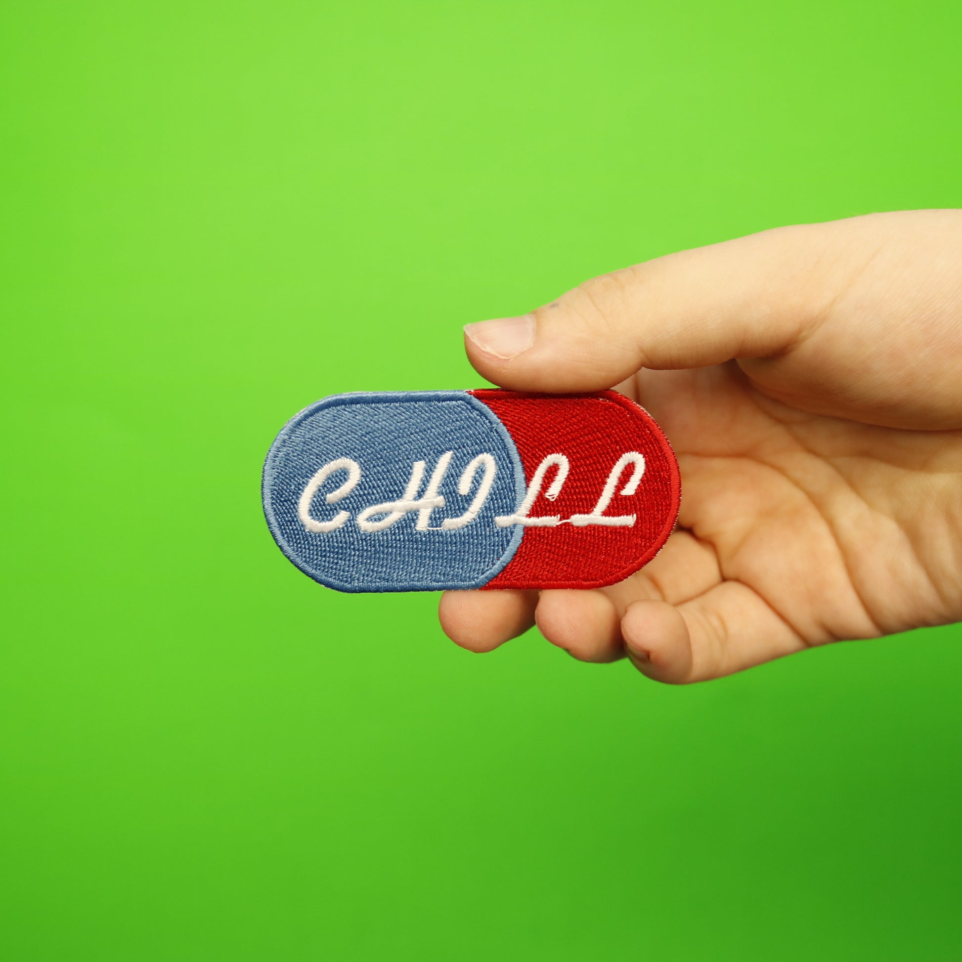 Chill Pill Embroidered Iron On Patch 