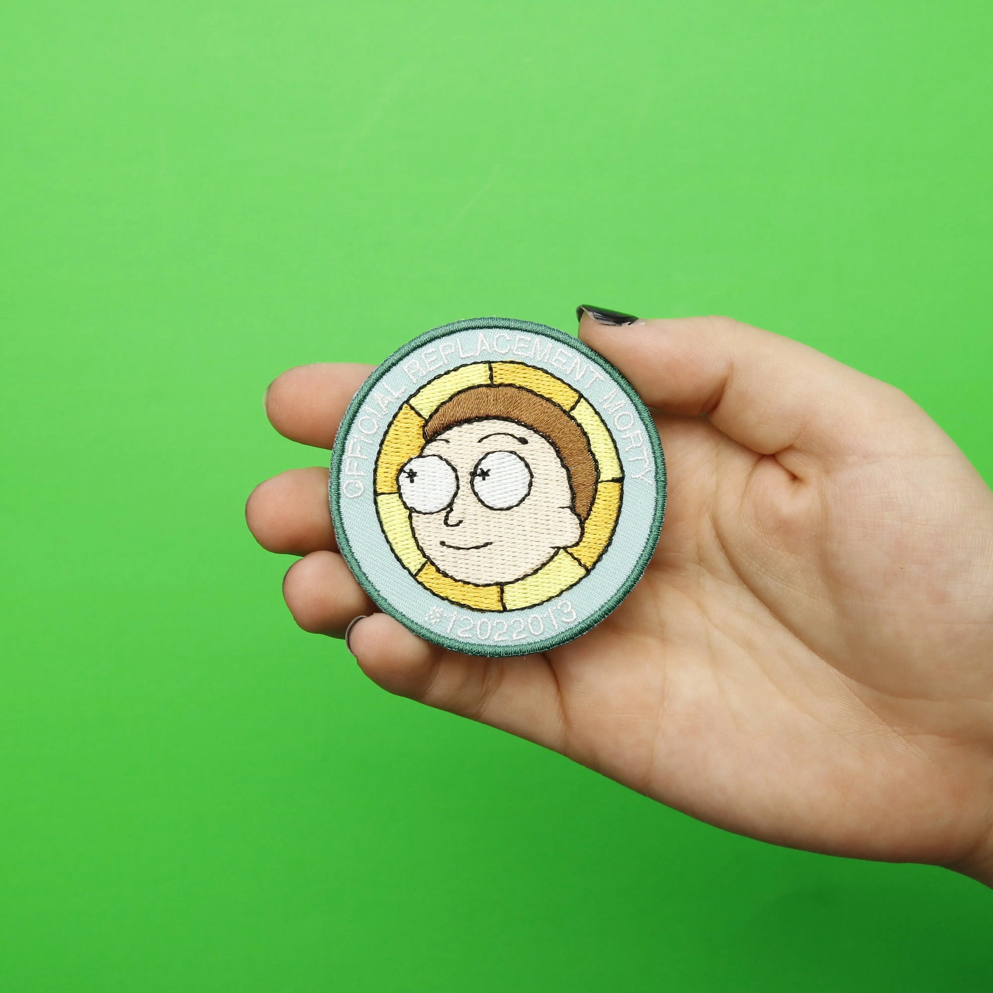 Rick and Morty 'Official Replacement Morty' Badge Embroidered Iron On Patch 