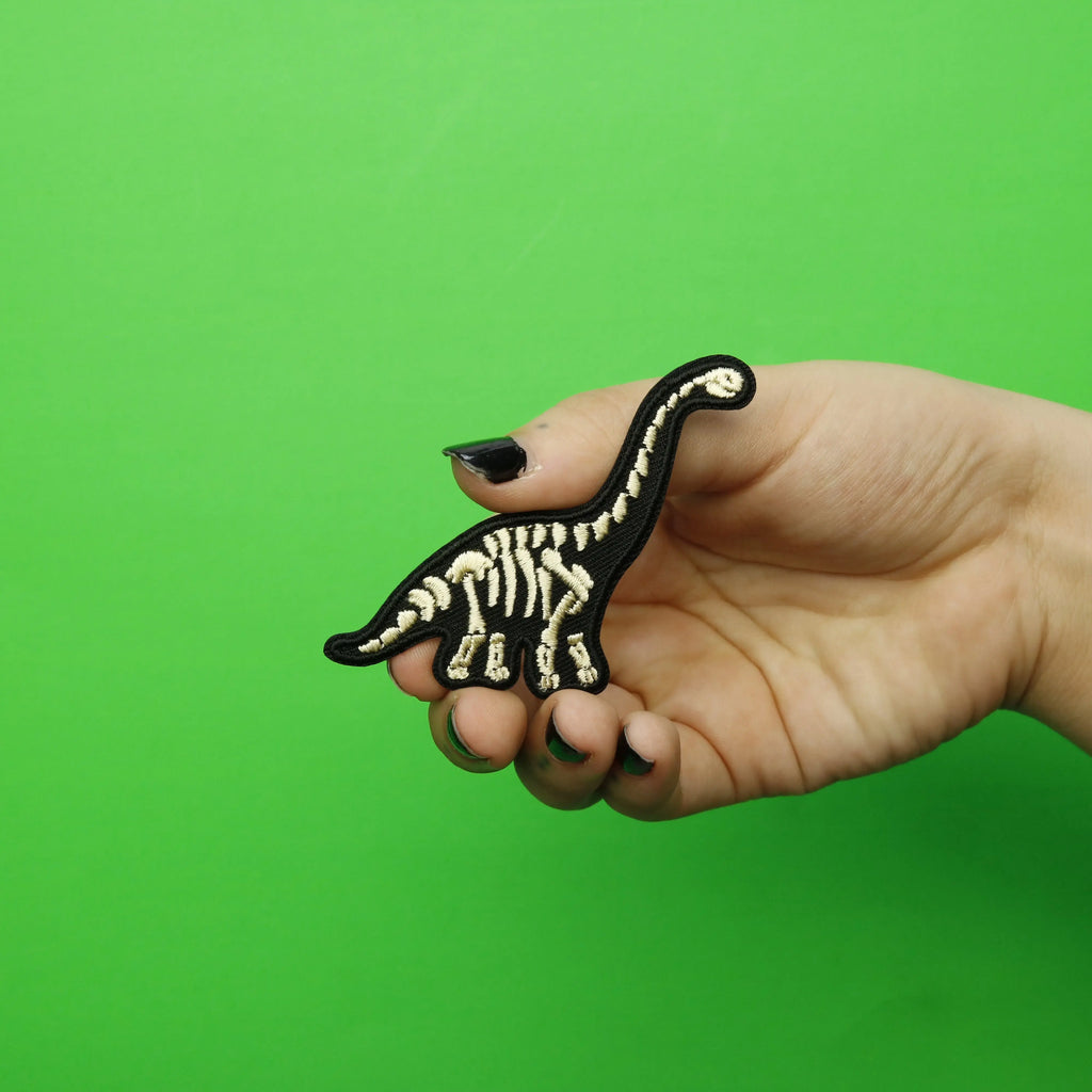 Brachiosaurus Bones Dinosaur Fossil Embroidered Iron On Patch 