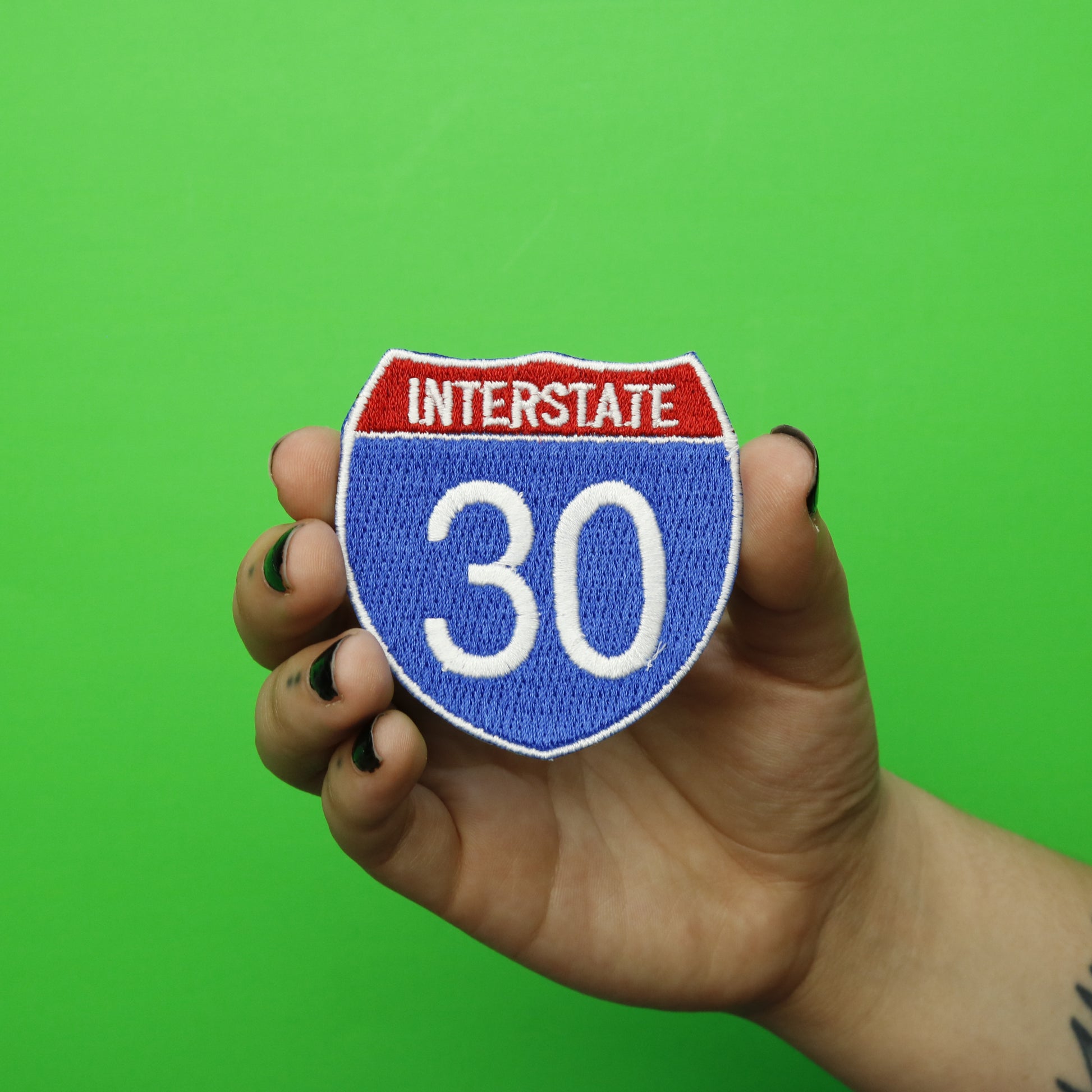 Interstate 30 I-30 Freeway Sign Embroidered Iron On Patch 