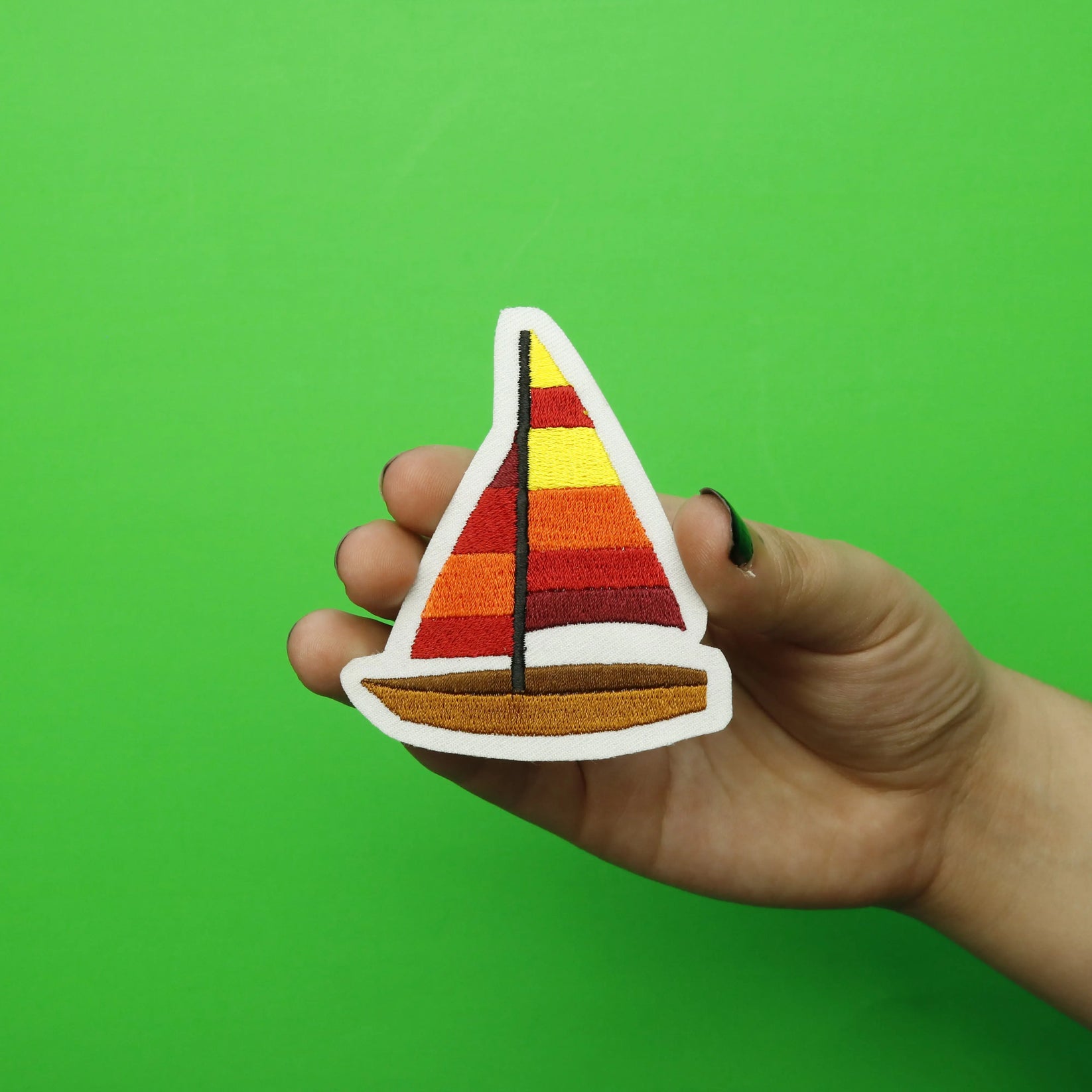 Sail Boat Emoji Embroidered Iron On Patch Patch Collection