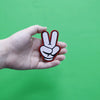 Official Mickey Mouse Glove Peace Sign Embroidered Iron On Patch 
