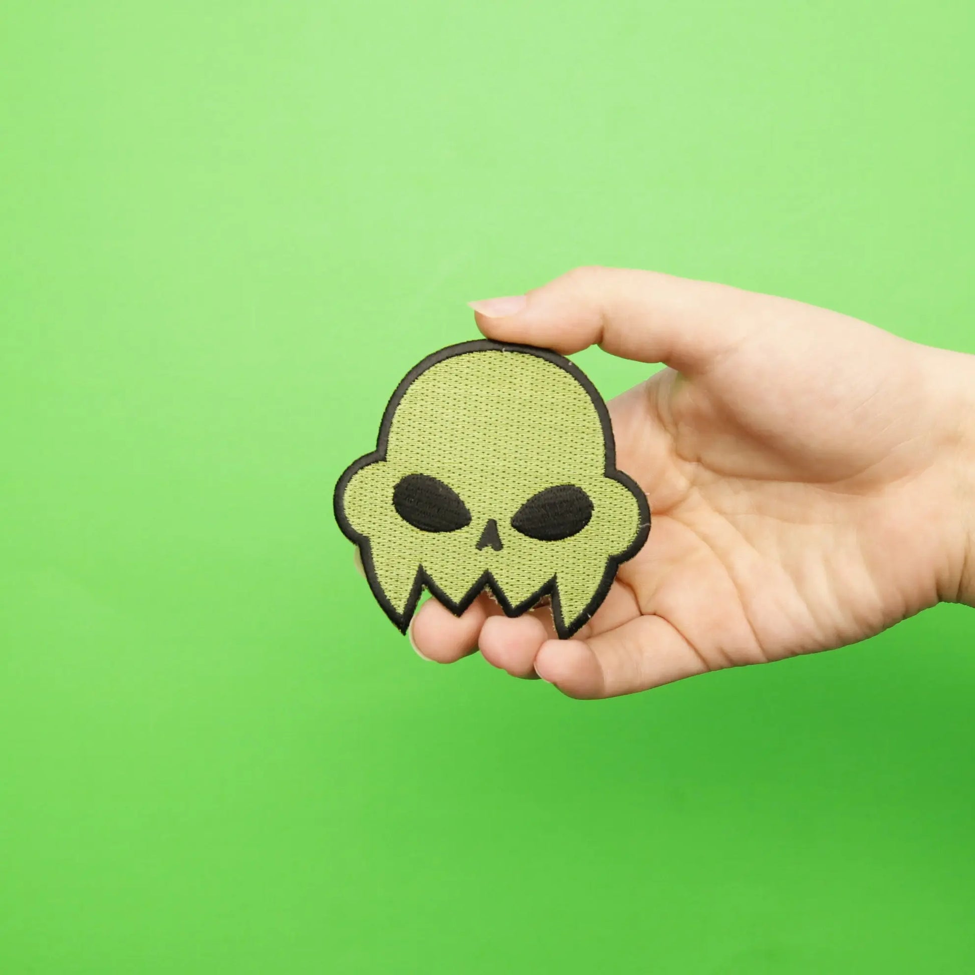 Homestuck Jake English - Green Skull  Embroidered Iron On Patch 
