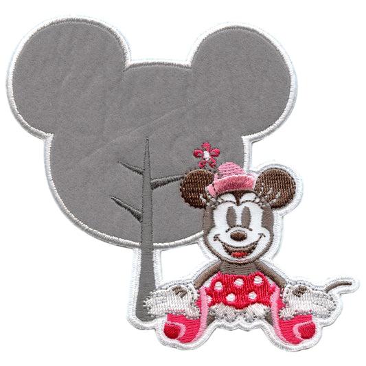 Disney Minnie Mouse With Head Shape Embroidered Applique Iron On Patch 