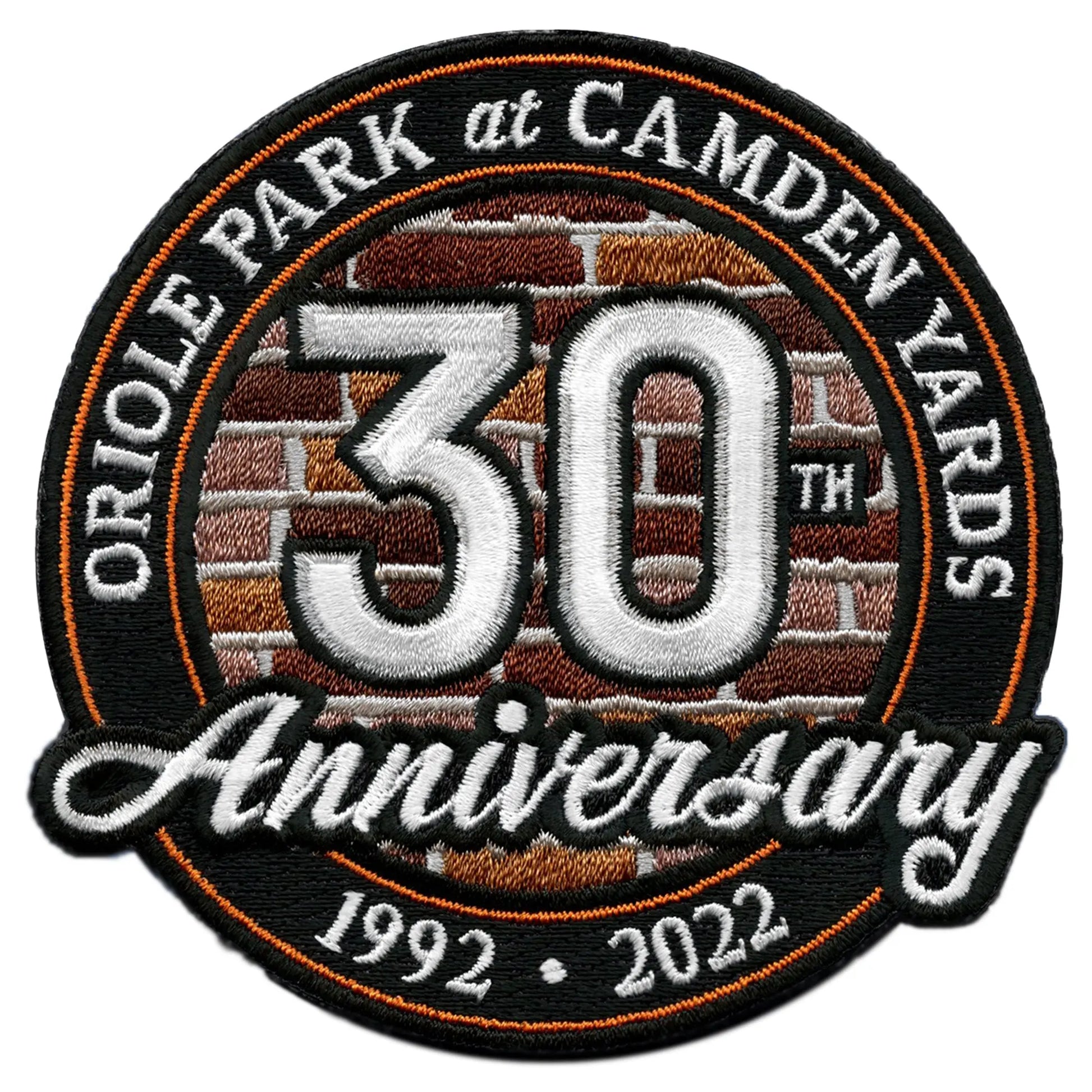 Baltimore Orioles Jersey Sleeve Patch Camden Yards 30th Anniversary Embroidered 