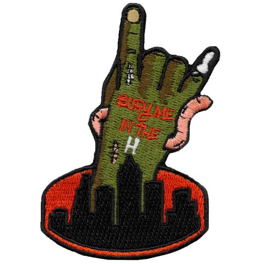 Bury Me In The H Patch Houston Zombie Hand Embroidered Iron On