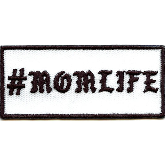 #MOMLIFE Hashtag Patch Box Logo Embroidered Iron On 