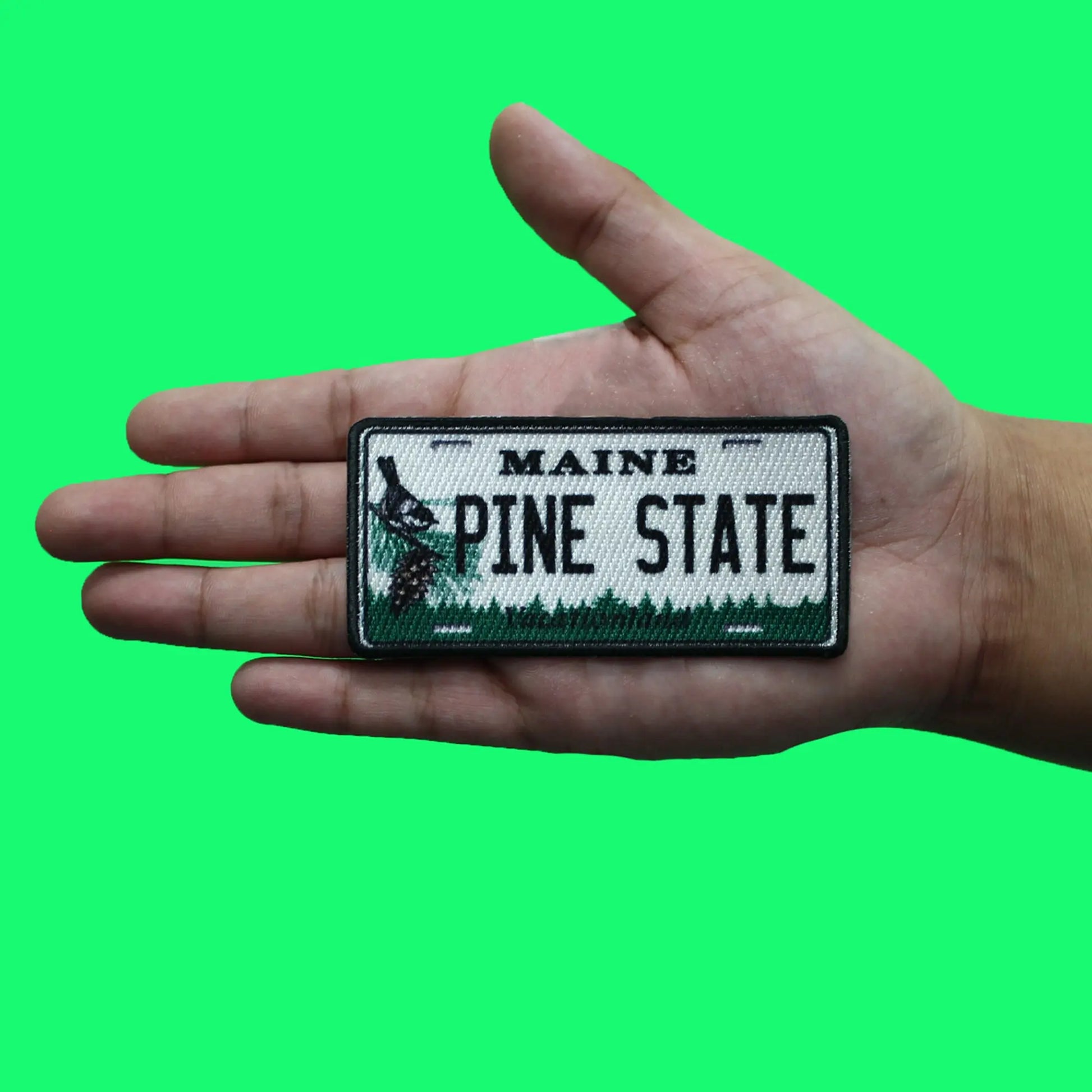 Maine State License Plate Patch Pine State Travel Sublimated Iron On