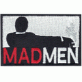 Man On Couch Silhouette Embroidered Iron on Patch