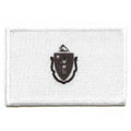Massachusetts State Flag Patch Grayscale Embroidered Iron On