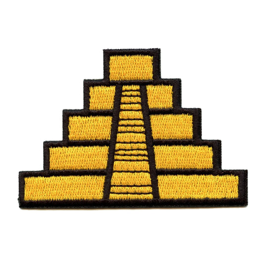 Mayan Pyramid Embroidered Iron On Patch 