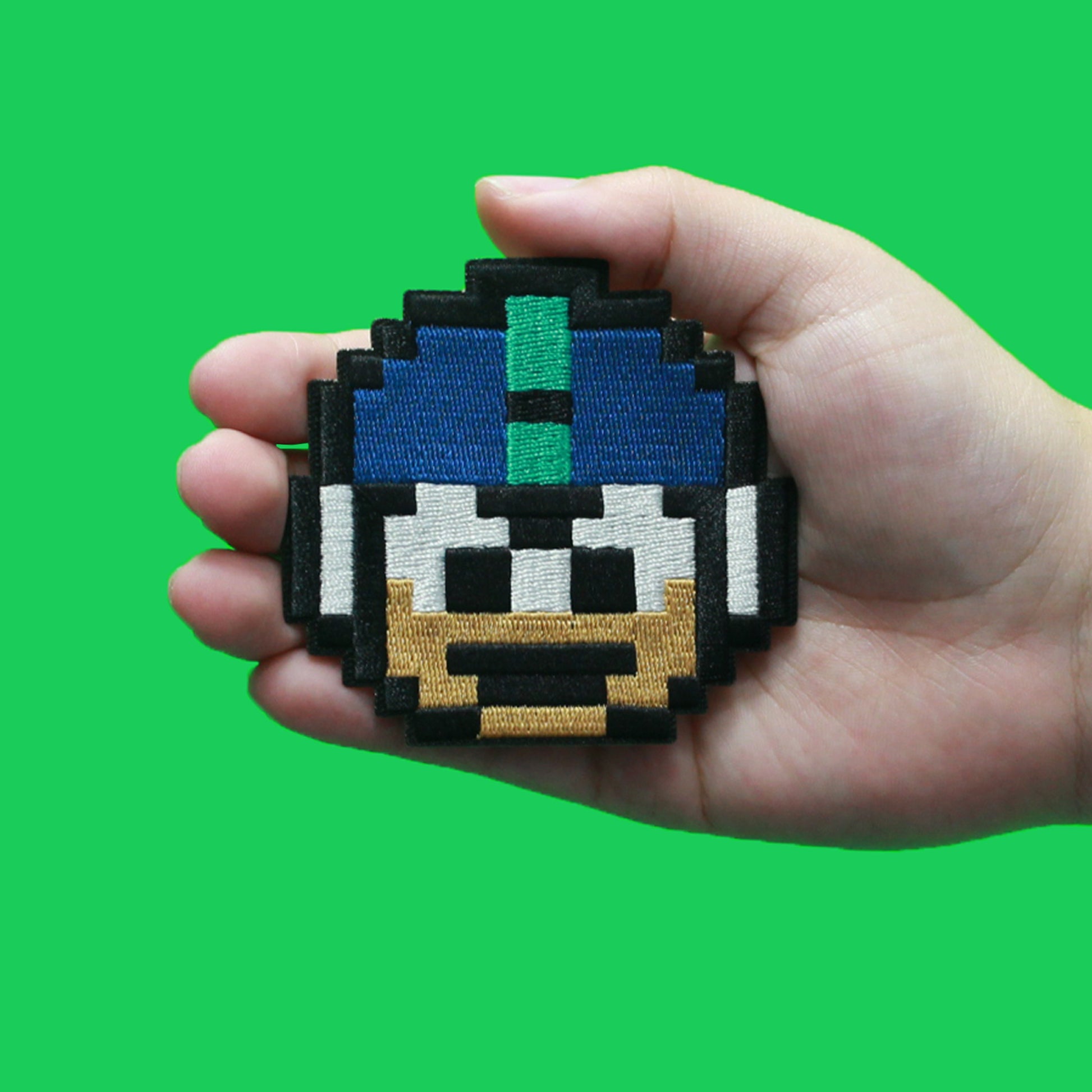 Mega Man Pixel Face Patch Capcom Classic Game Embroidered Iron On
