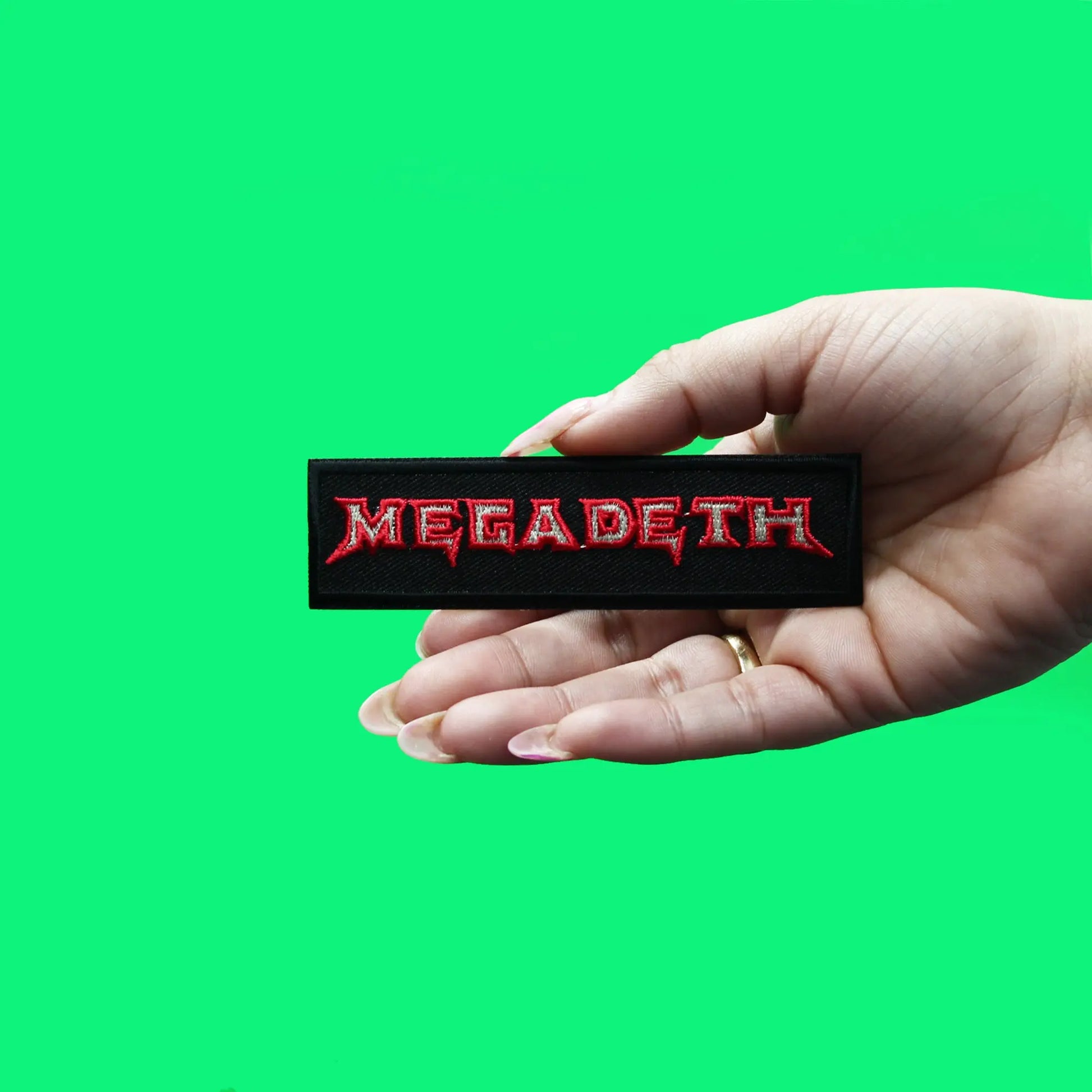 Megadeth Patch Rock Font Logo Embroidered Iron On 