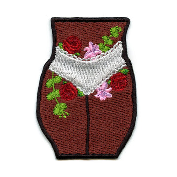 Melanin Queen with Flower Bush EXCLUSIVE Embroidered Iron On Patch 