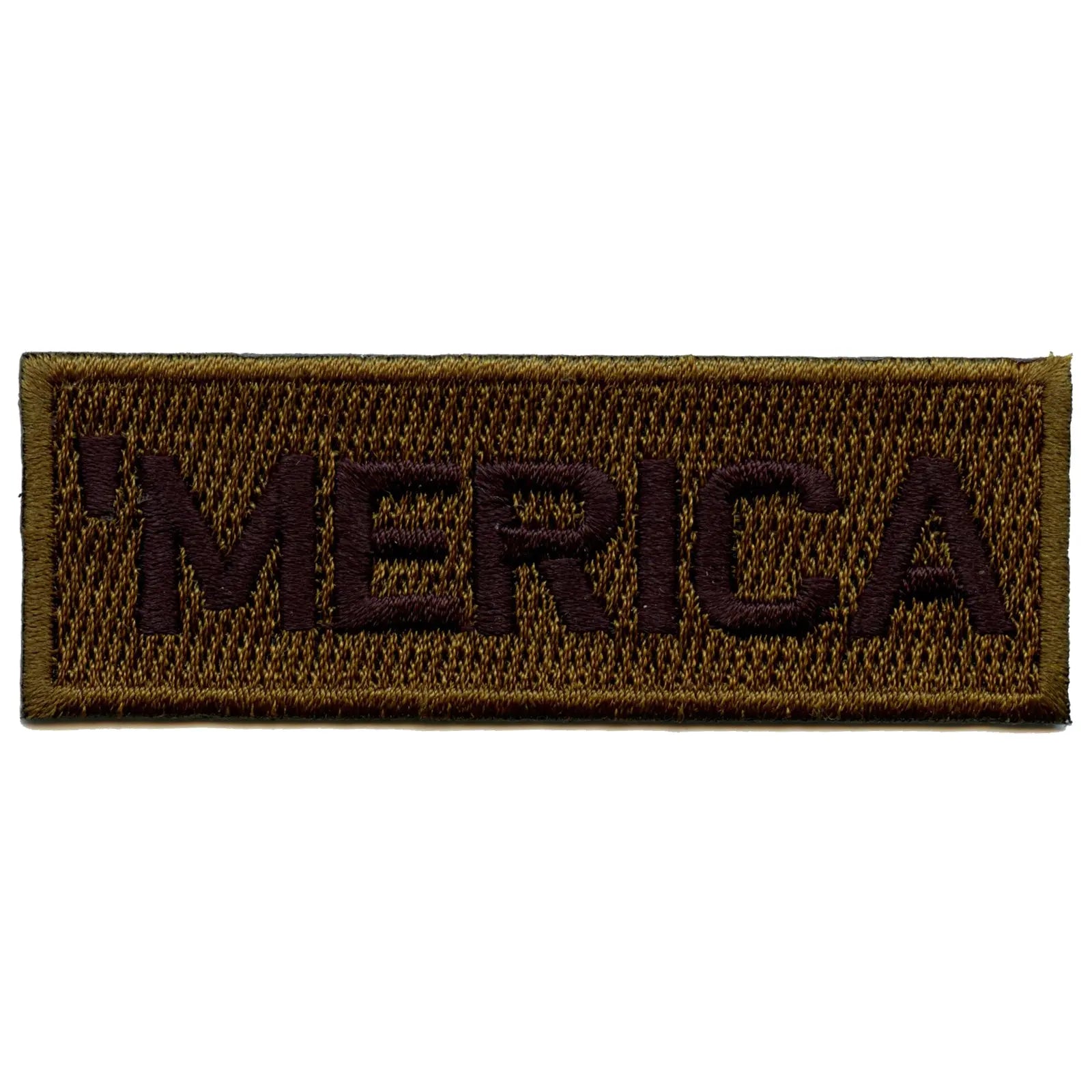 'Merica Script Olive Green Box Logo Patch