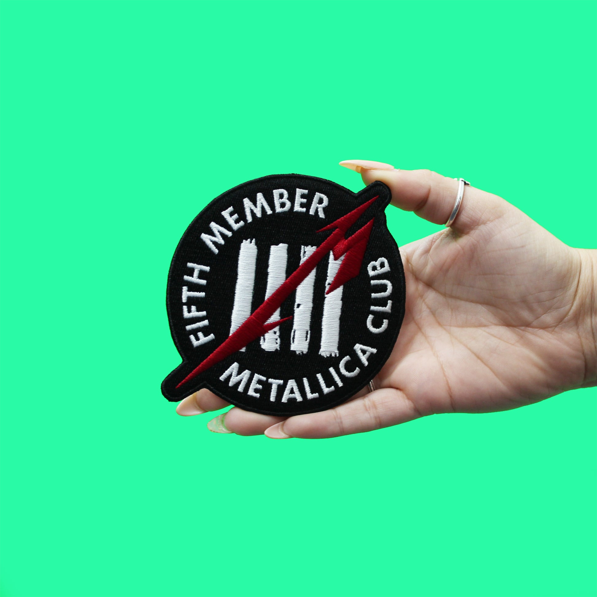 Official Metallica Patch Fifth Member Embroidered Iron On 
