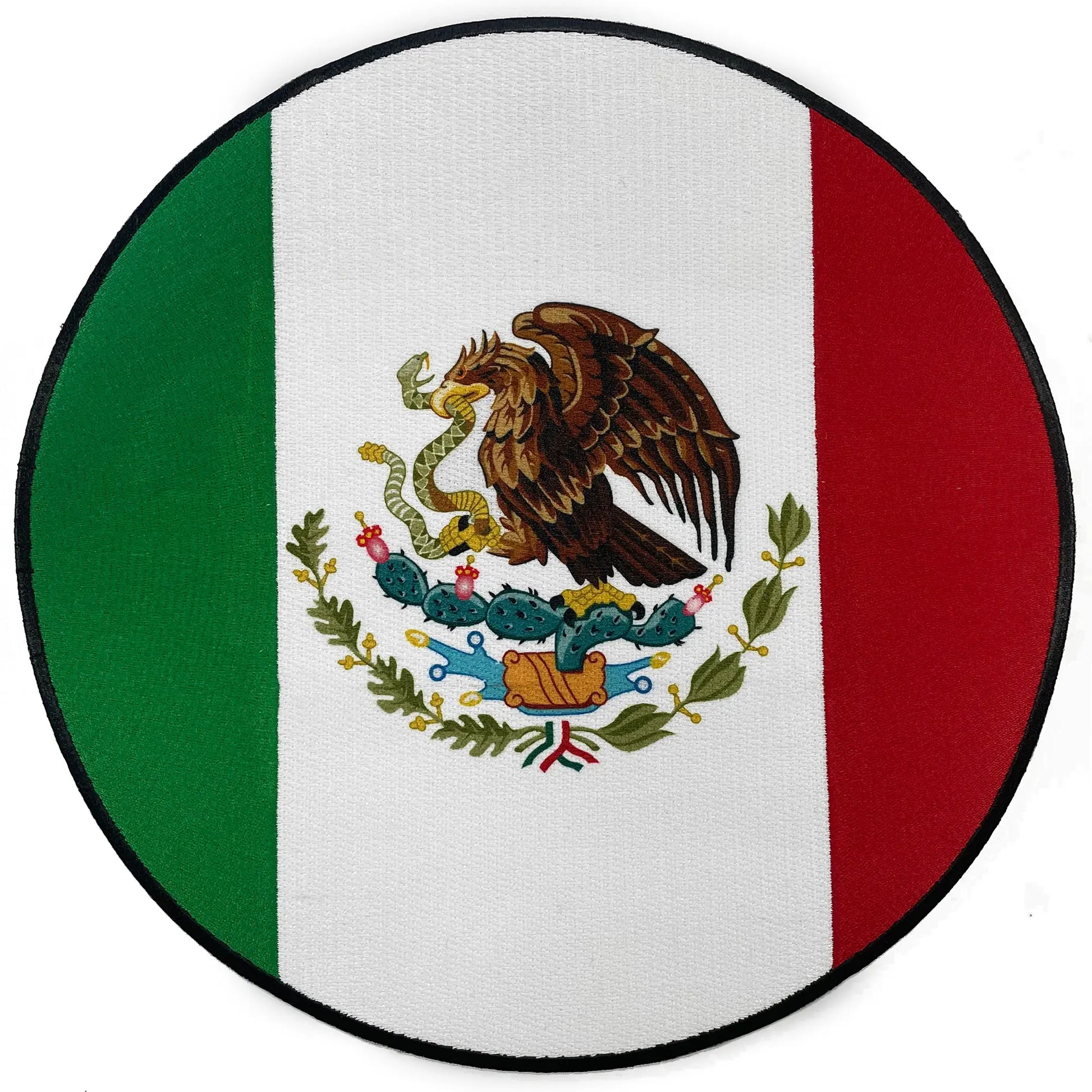 High Quality 2.5 x 2.5 Inch Shield Mexico Flag Embroidered Cloth Sew On  Iron On Cheap Mexico Emblem Patch with Golden Yellow Border