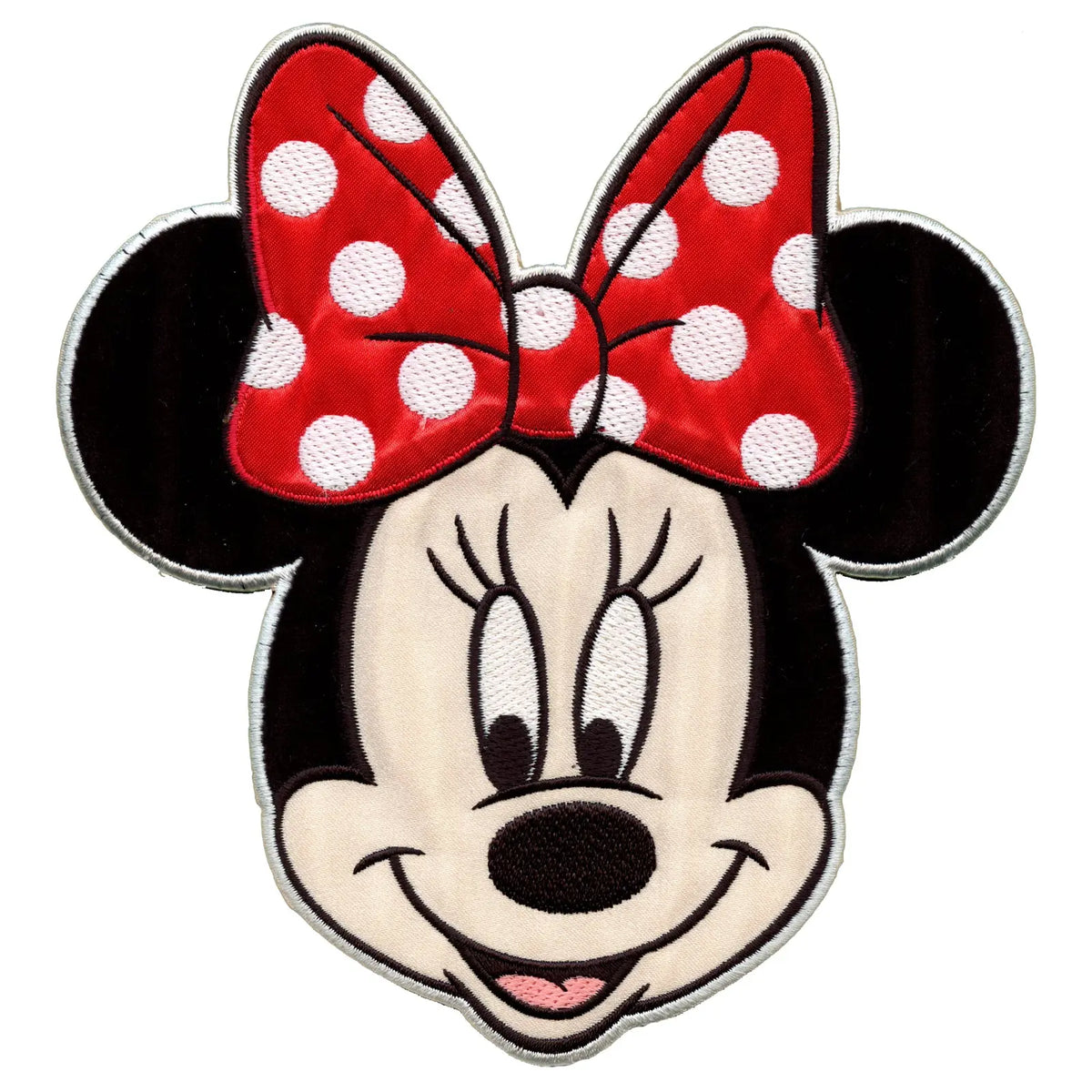 Large Minnie Mouse Head Embroidered Applique Iron On Patch – Patch ...