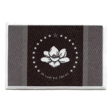 Mississippi Patch State Flag Grayscale Embroidered Iron On 