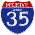 Missouri Interstate 35 I-35 Sign Embroidered Iron on Patch