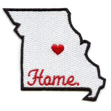 Missouri Home State Patch Football Parody Embroidered Iron On - White Alternate 