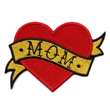 Mom Heart Tattoo Embroidered Iron On Patch 