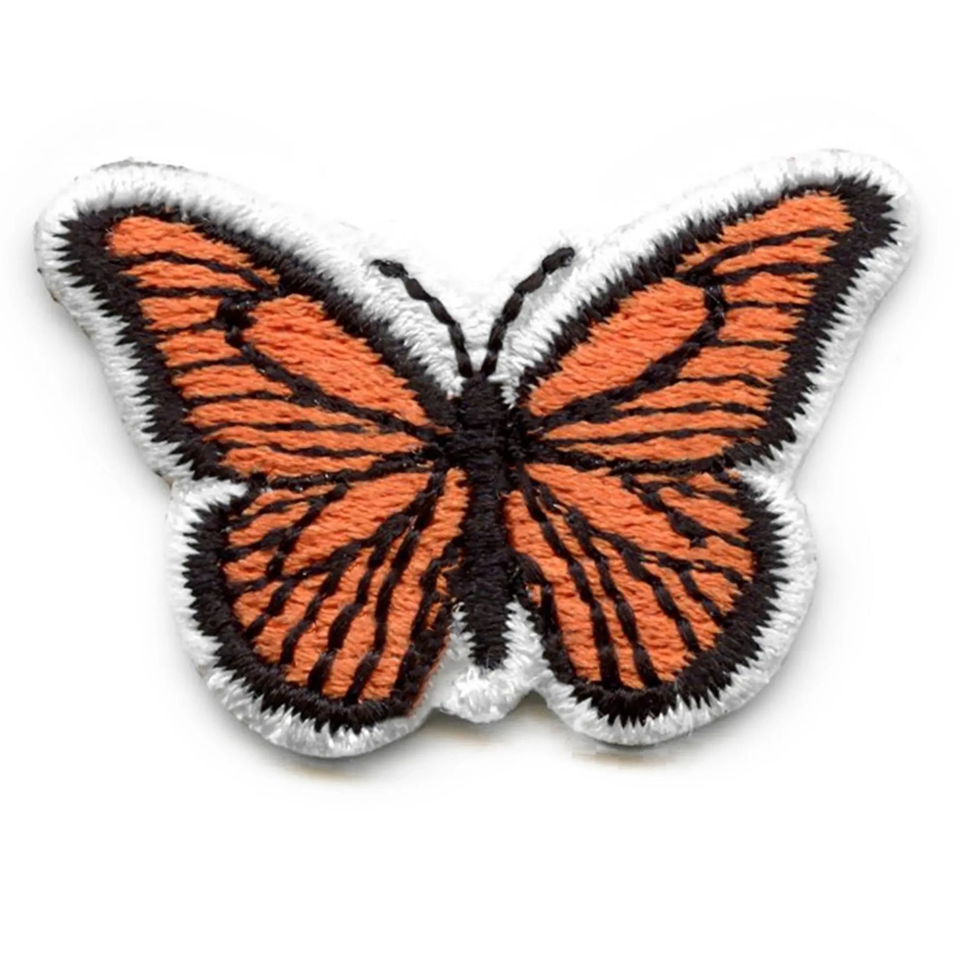 Monarch Butterfly, Embroidered, Iron on Patch (Green)