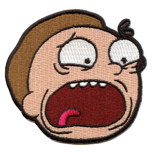 Rick and Morty Screaming Morty Head Embroidered Iron On Patch 