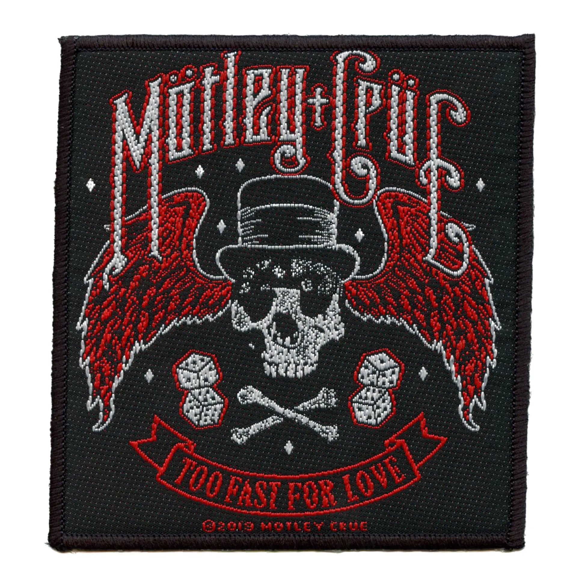 Motley Crue Too Fast For Love Patch Los Angeles California Woven Iron On