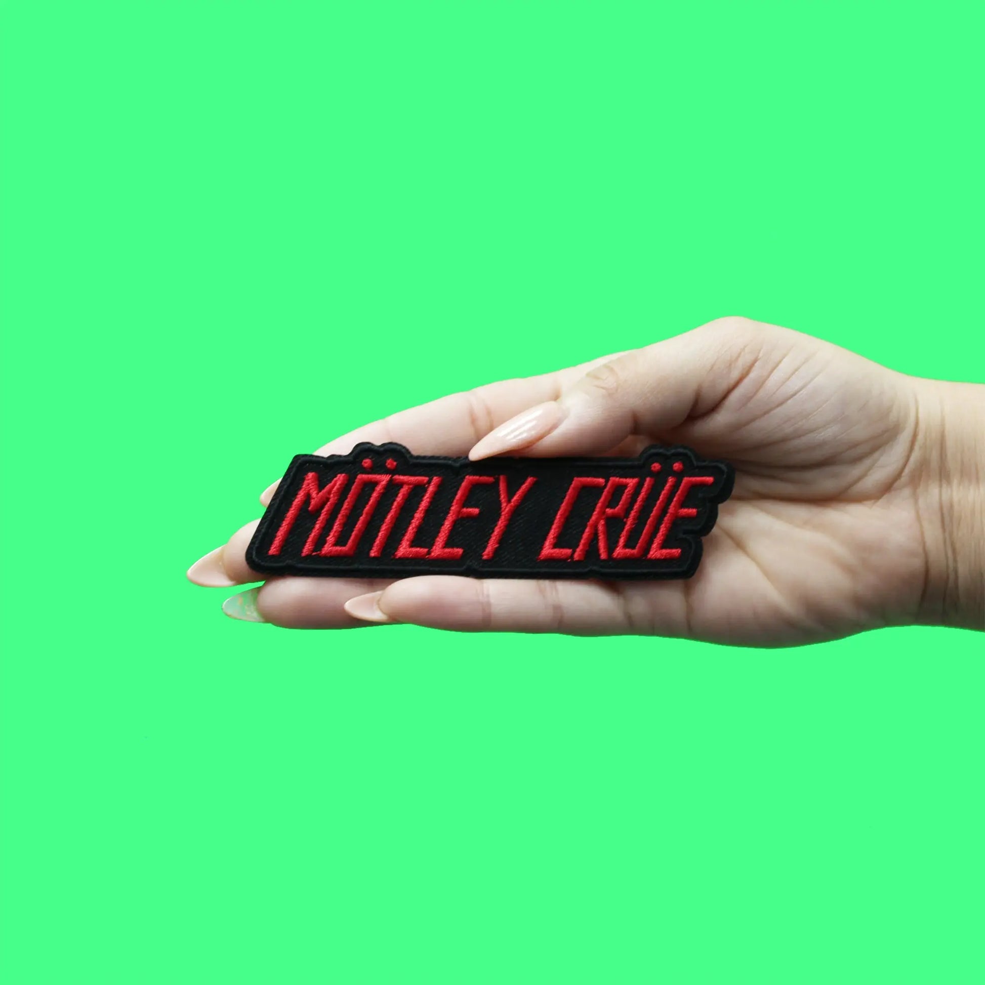 Official Motley Crue Patch Red Logo Embroidered Iron On 