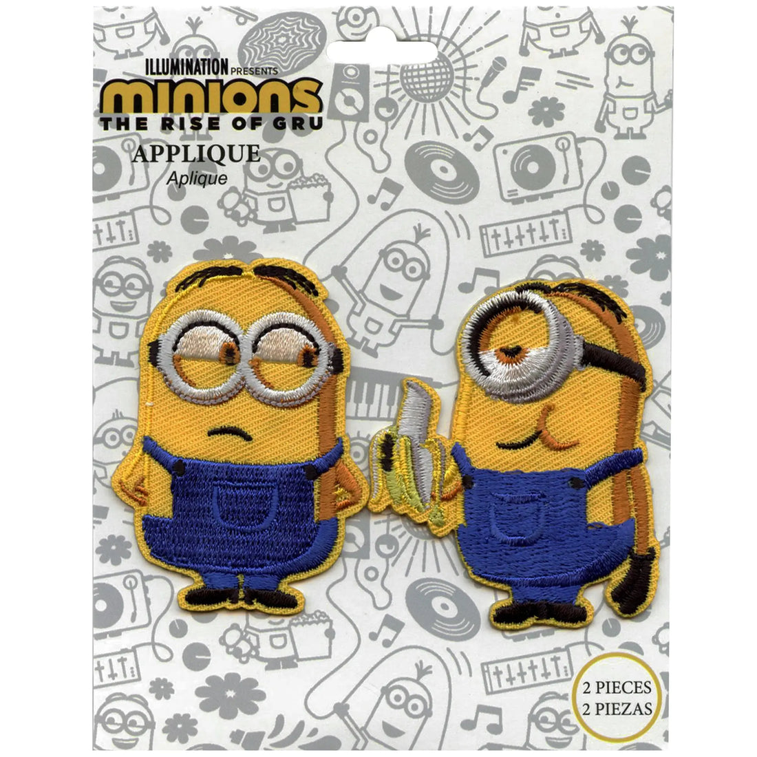 Despicable Me Kevin and Stuart Patch Minions Eating Banana Embroidered ...