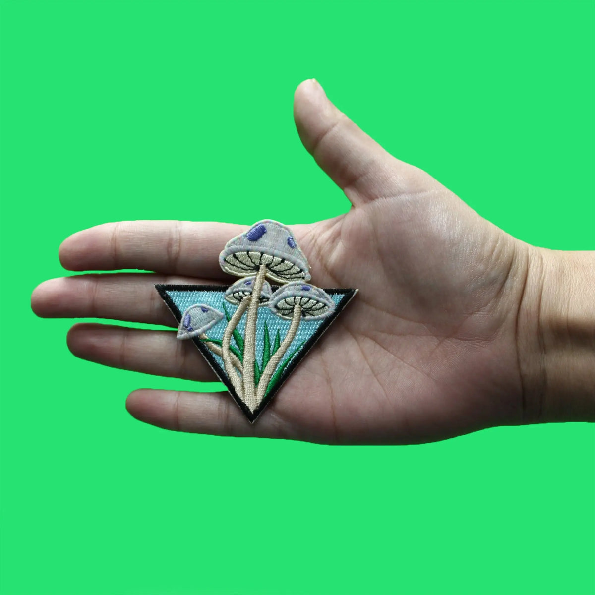Embossed Triangular Patch Mushroom Triangle Embroidered Iron On Patch – Patch Collection