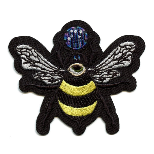 Mystical Bee Patch Crystal Ball & Moon EXCLUSIVE Embroidered Iron On 