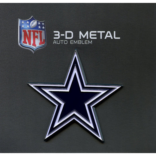 Dallas Cowboys Premium Solid Metal Chrome Plated Car Auto Navy Blue Emblem 