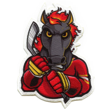 Calgary Canada Fire Horse FotoPatch Mascot Hockey Parody Embroidery Iron On 