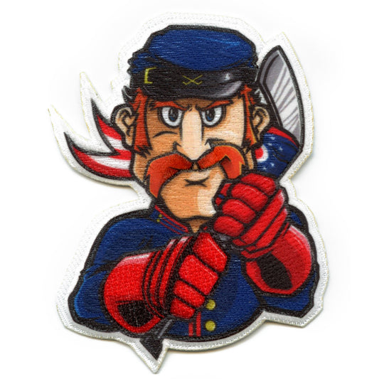 Columbus Ohio Blue Jacket Soldier FotoPatch Mascot Hockey Parody Embroidery Iron On 