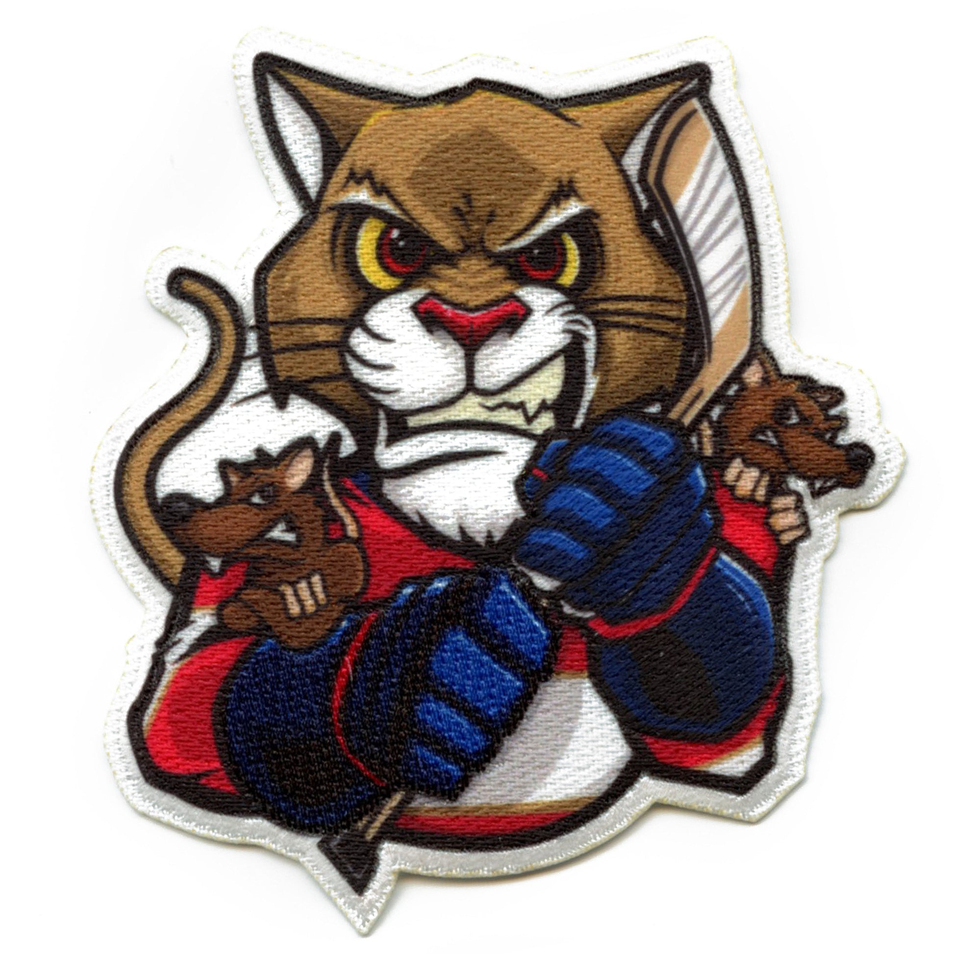 Florida Panther and Rats FotoPatch Mascot Hockey Parody Embroidered Iron On 